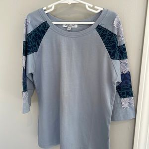 Joyous and free girls shirt with fabric detail on sleeves, size 12